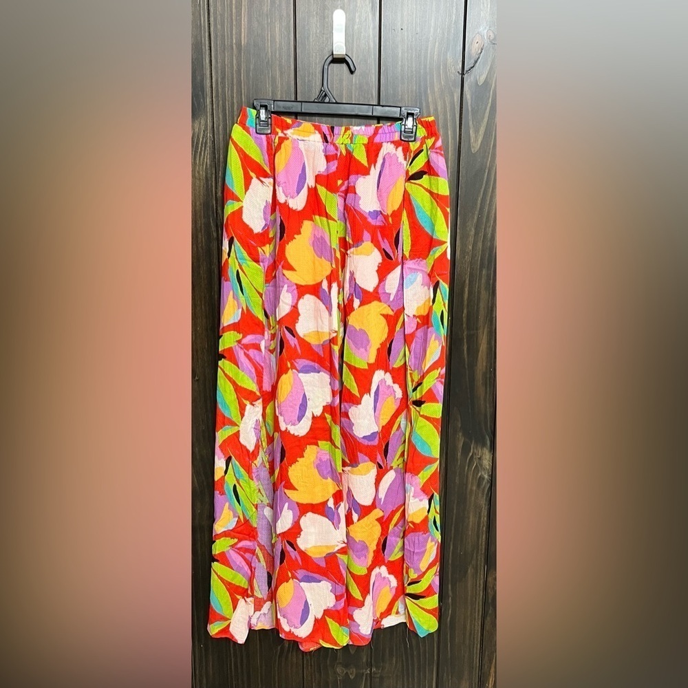 Lulu's Tropical Print, Flyaway Wide-Leg, BoHo Pants-Size: M - Picture 9 of 10